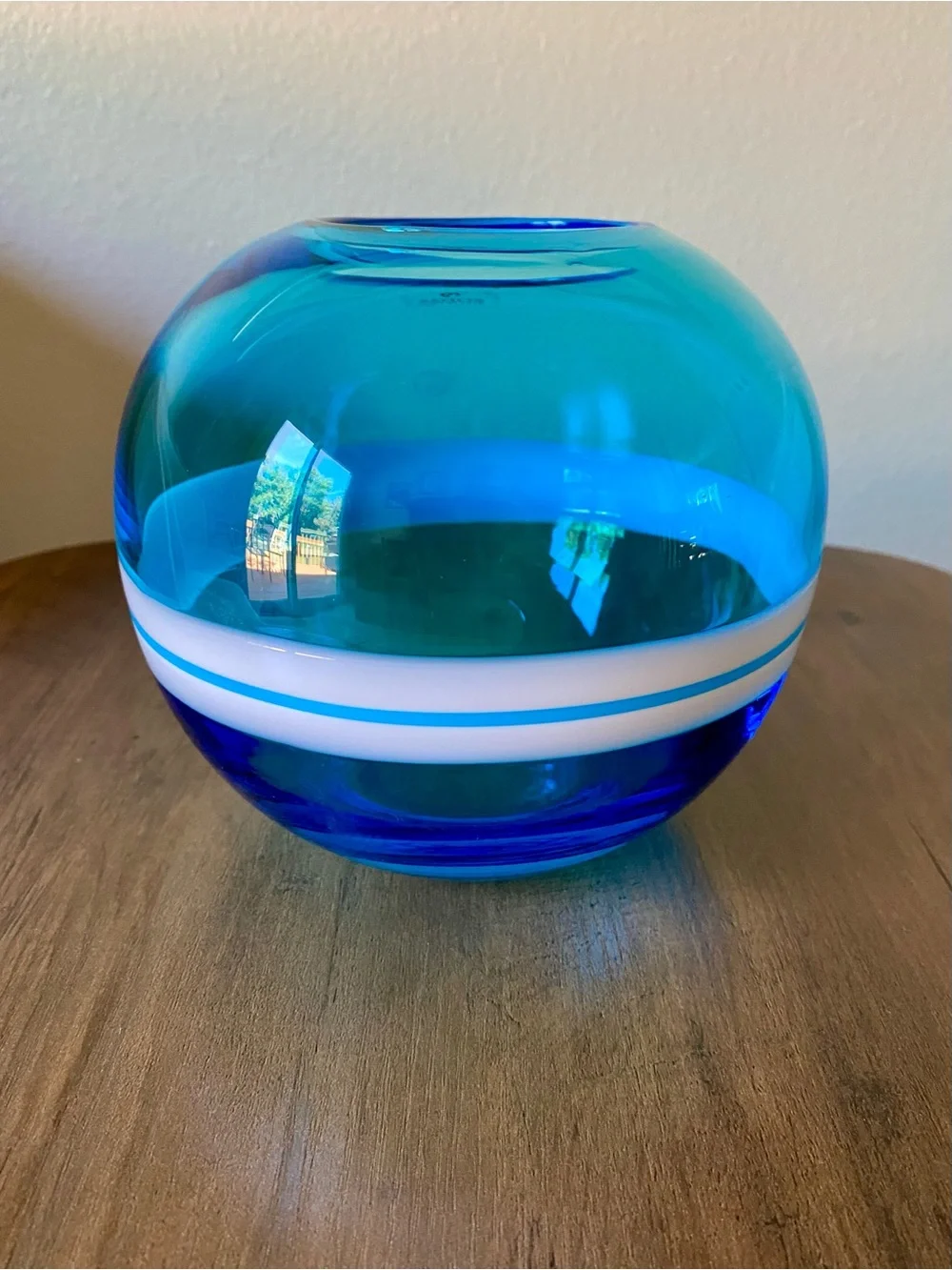 Zodax Blue Glass Round Vase